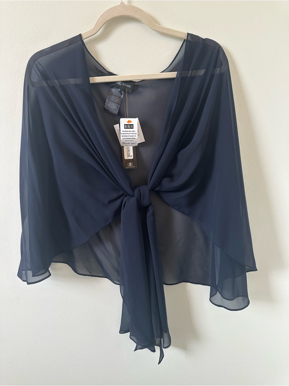 Betsy & Adam sheer navy blue shawl NWT